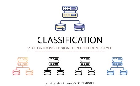 Classification icon design with white background stock illustration