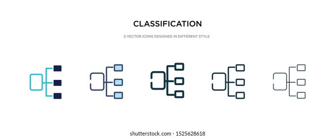 classification icon in different style vector illustration. two colored and black classification vector icons designed in filled, outline, line and stroke style can be used for web, mobile, ui