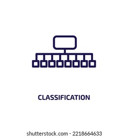 classification icon from general collection. Thin linear classification, data, business outline icon isolated on white background. Line vector classification sign, symbol for web and mobile