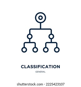 classification icon from general collection. Thin linear classification, rating, label outline icon isolated on white background. Line vector classification sign, symbol for web and mobile