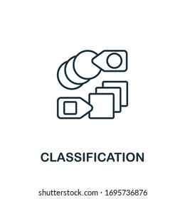 Classification icon from machine learning collection. Simple line Classification icon for templates, web design and infographics