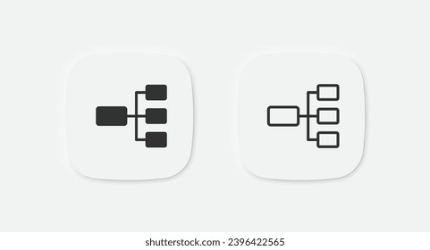 Classification icon. Organizational structure signs. Business tree symbol. Corporate diagram icons. Vector isolated sign.