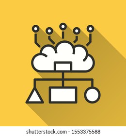 Classification icon. Simple illustration with long shadow isolated for graphic and web design.