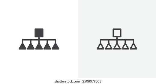 Classification icon in solid and outlined style