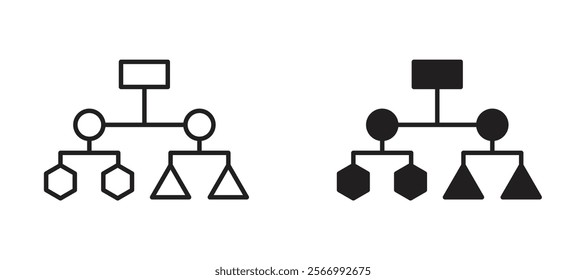 Classification icons in outline and fill. vector illustration for ui.