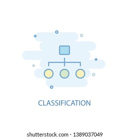 Classification line concept. Simple line icon, colored illustration. Classification symbol flat design. Can be used for UI/UX