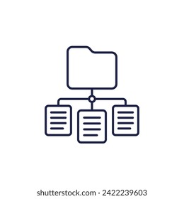 classification line icon, data management vector