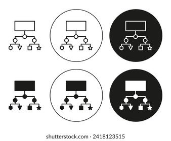 classification linear art icon set. Classification vector mark for web