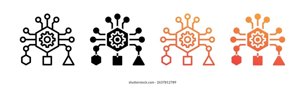 Classification Multi Style Icon Set Vector