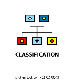 Classification / Segmentation Web Icon isolated on white background Vector illustration.