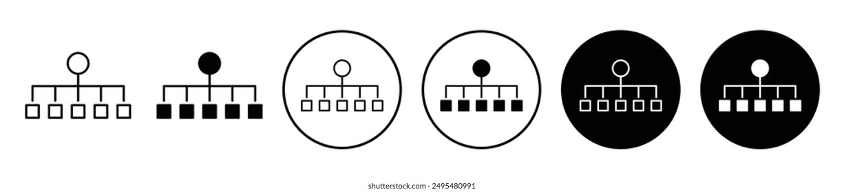 Classification thin line vector icon set.