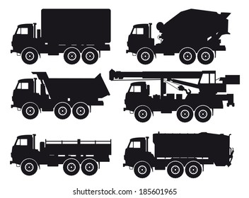  classification of trucks vector silhouettes