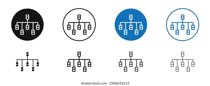 Classification vector icon in black and blue colors