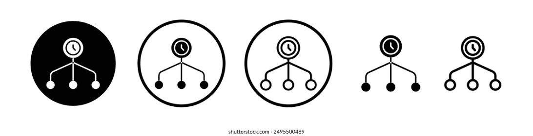 Classification vector icon set in black and white color.