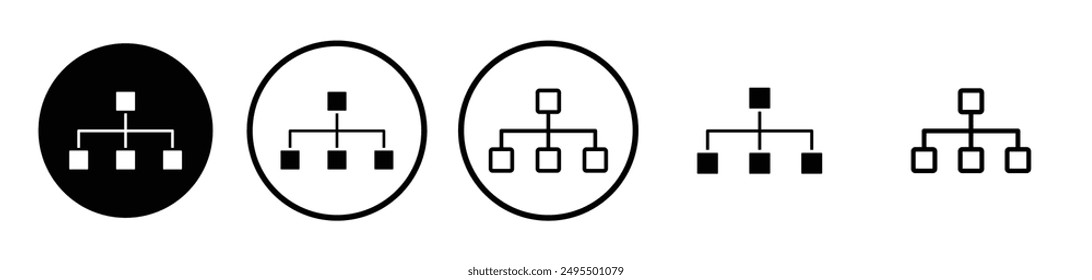 Classification vector icon set in black and white color.