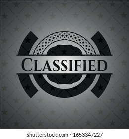 Classified black badge. Vector Illustration. Detailed.