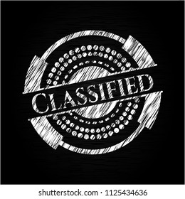 Classified chalkboard emblem
