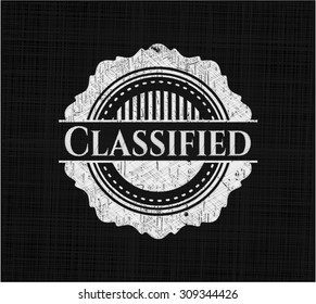 Classified chalkboard emblem