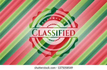 Classified christmas colors emblem.