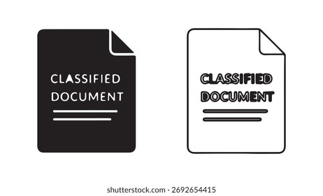 Icono de documento clasificado con fondo transparente