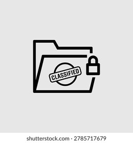 Classified folder icon confidential document symbol with classified confidential document