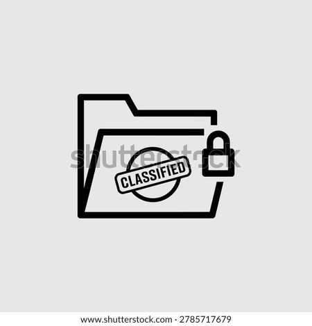 Classified folder icon confidential document symbol with classified confidential document