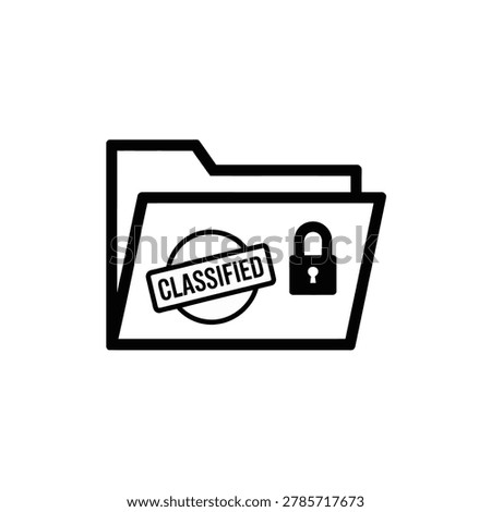 Classified folder with padlock icon secure document classified confidential document security