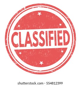 Classified grunge rubber stamp on white background, vector illustration