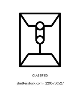 Classified Icon. Line Art Style Design Isolated On White Background