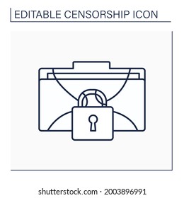 Classified line icon. Officially secret. Accessible only to authorized people.Classified information or documents. Censorship concept. Isolated vector illustration. Editable stroke