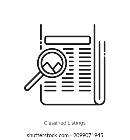Classified Listings icon. Outline style icon design isolated on white background
