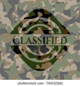 Classified on camo texture