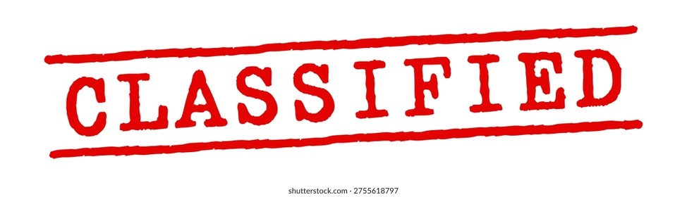 Classified on red stamp vector