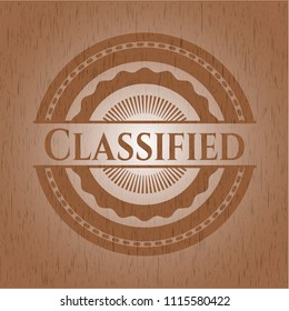   Classified realistic wooden emblem