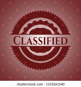 Classified red emblem