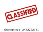 Classified red ink rubber stamp sign symbol grunge effect vector illustration design confidential case investigation tampon classified private secret information