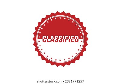 Classified red ribbon label banner. Open available now sign or Classified tag.