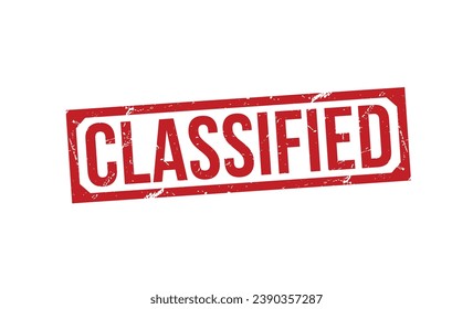 Classified Red Rubber Stamp vector design.