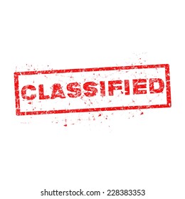 Classified red stamp text on white.