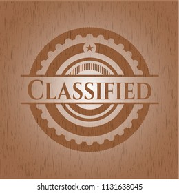Classified retro wooden emblem
