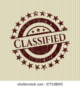 Classified rubber stamp