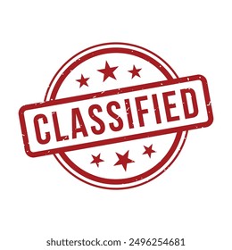 Classified Rubber Stamp Grunge Round Sign