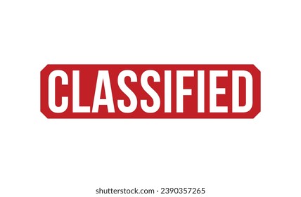 Classified stamp red rubber stamp on white background. Classified stamp sign. Classified stamp.