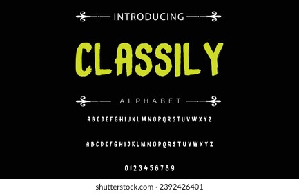 Klassisch Stilvolle Pinsel gemalt einen Großvektor Vektor Buchstaben, Alphabet, Schrift.