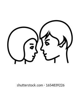 Classmates relations line icon, concept sign, outline vector illustration, linear symbol.