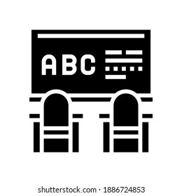 classroom blackboard glyph icon vector. classroom blackboard sign. isolated contour symbol black illustration