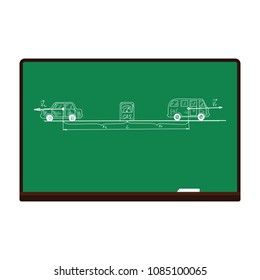 Classroom blackboard icon. Flat color design. Vector illustration.