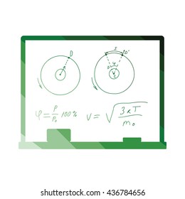 Classroom blackboard icon. Flat color design. Vector illustration.