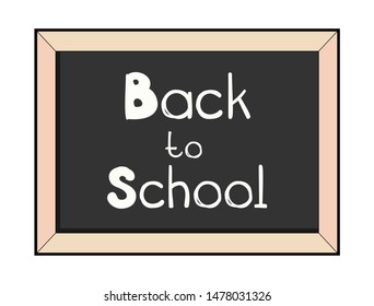 Classroom blackboard isolated. Back to school lettering vector illustration. Chalkboard with chalk letters. Colorful education hand drawn template. Learning, education knowledge cartoon concept.