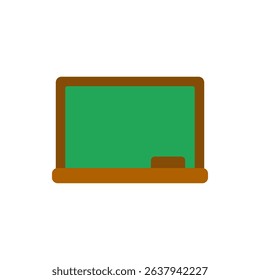 A classroom blackboard with a wooden frame and chalk markings, in flat design. Great for teaching, school themes, or educational content.